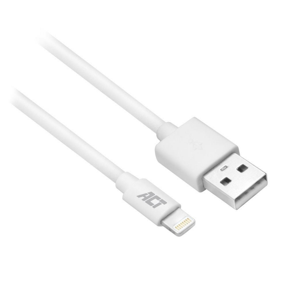 ACT kabel | USB-A naar Lightning | iOS compatibel | 1 m | Wit | AC3092 - Matmuis - Matmuis